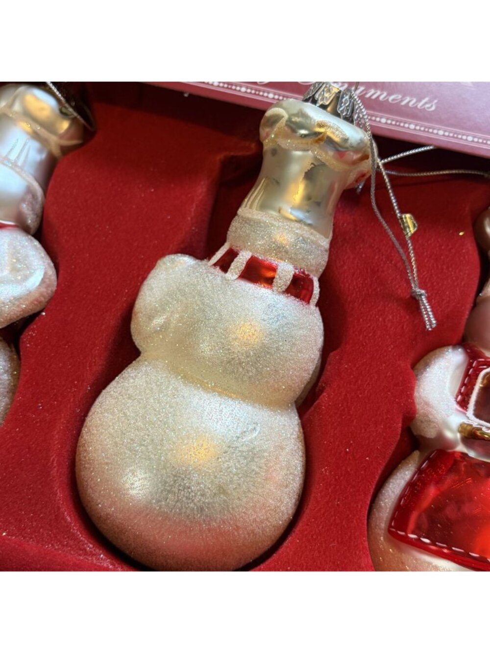 Williams Sonoma Limited Edition Baker Chef Snowman Glass Holiday Ornaments 2005 - Picture 10 of 16